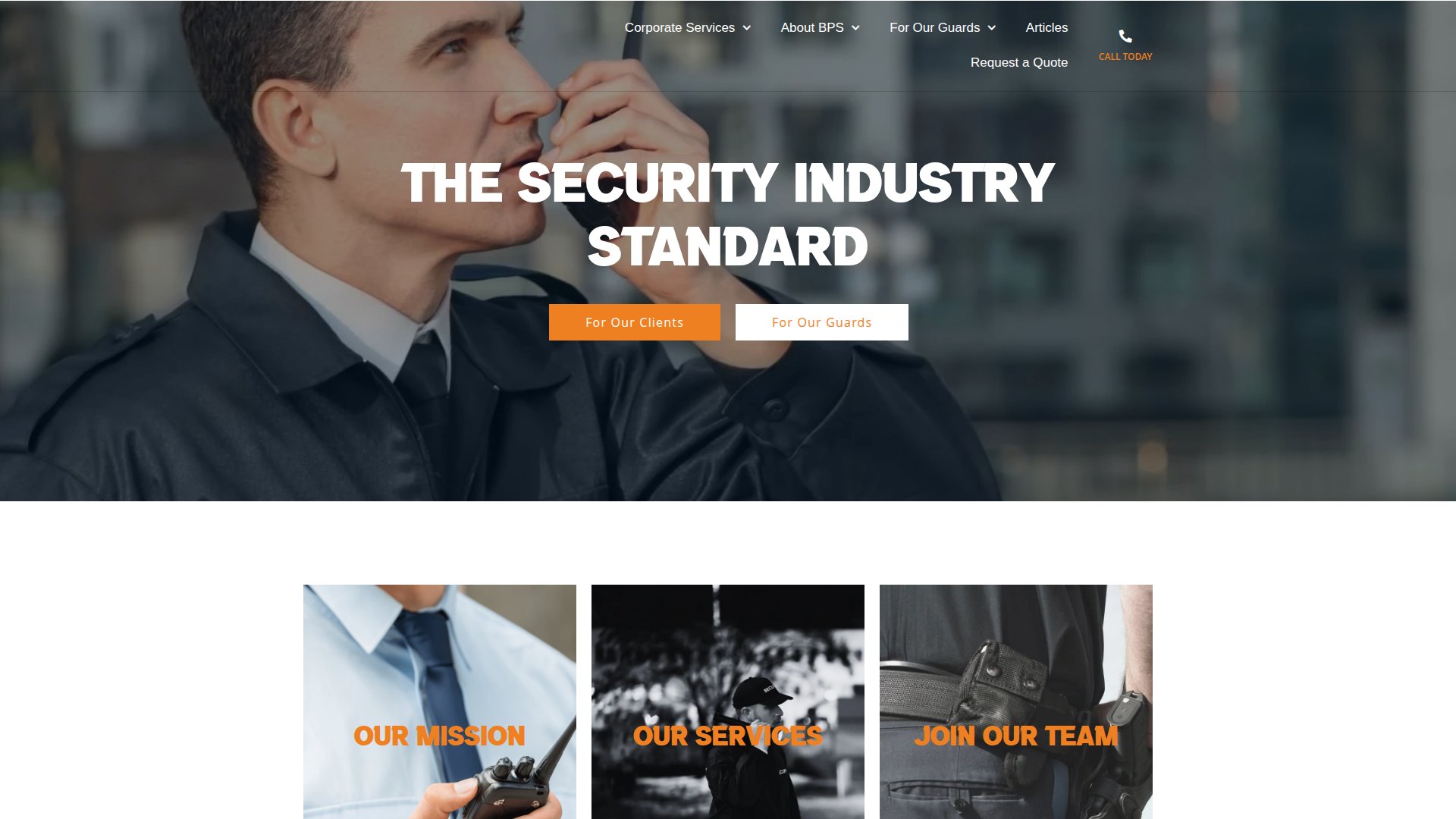 BPS Security SA website screenshot