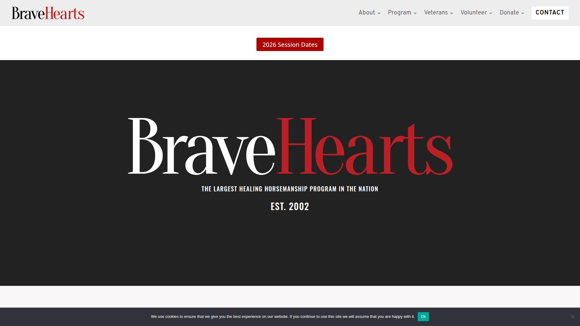 Bravehearts Riding website screenshot
