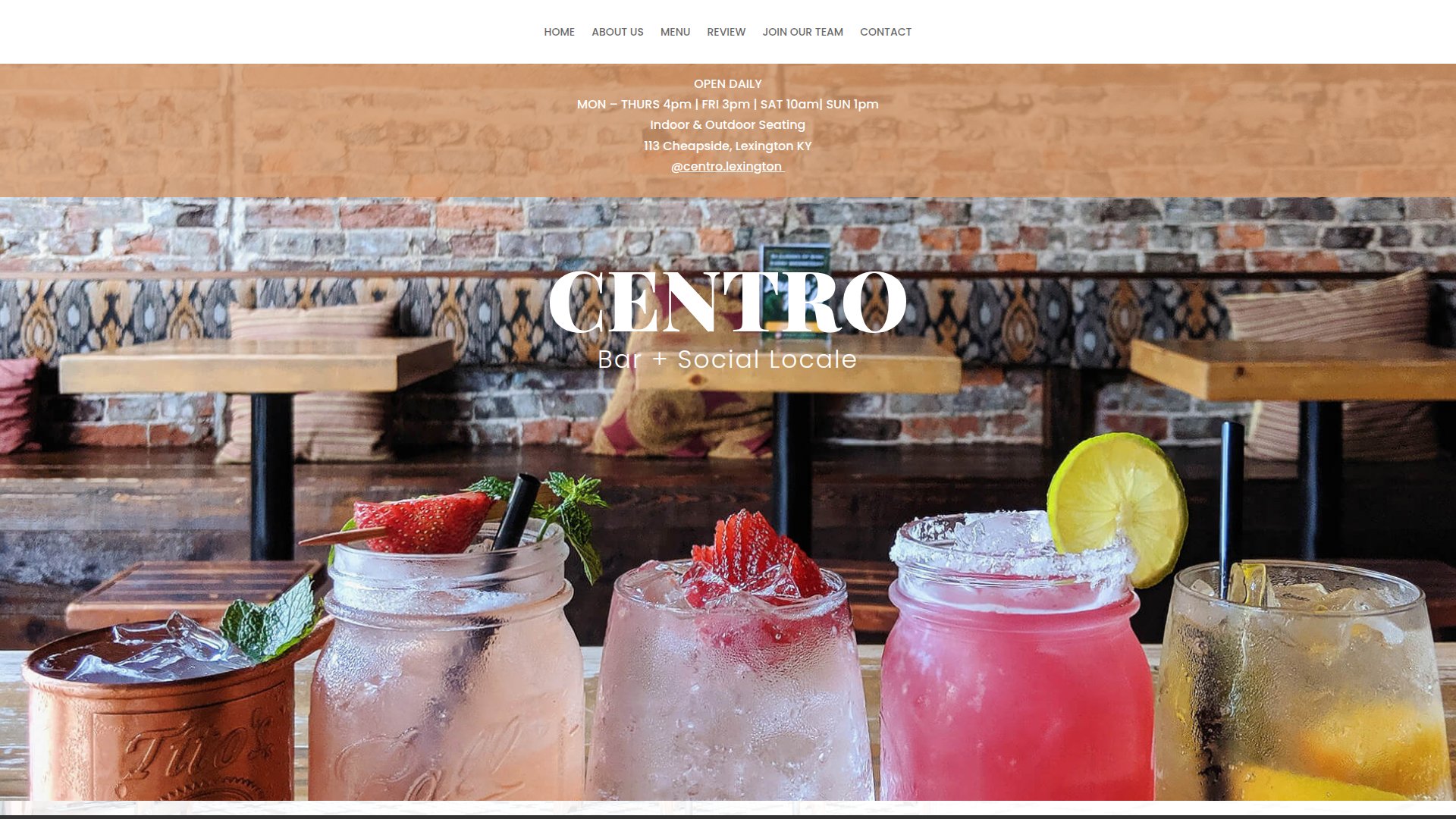 Centro Lexington website screenshot