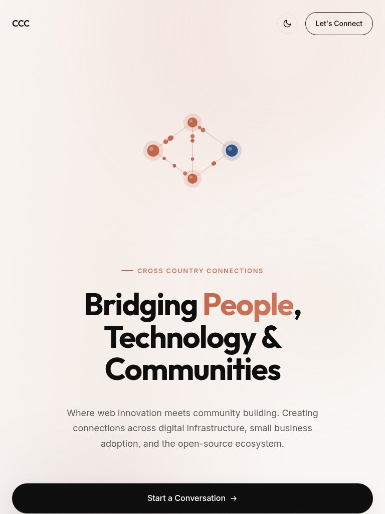 Cross Country Connections Tablet View