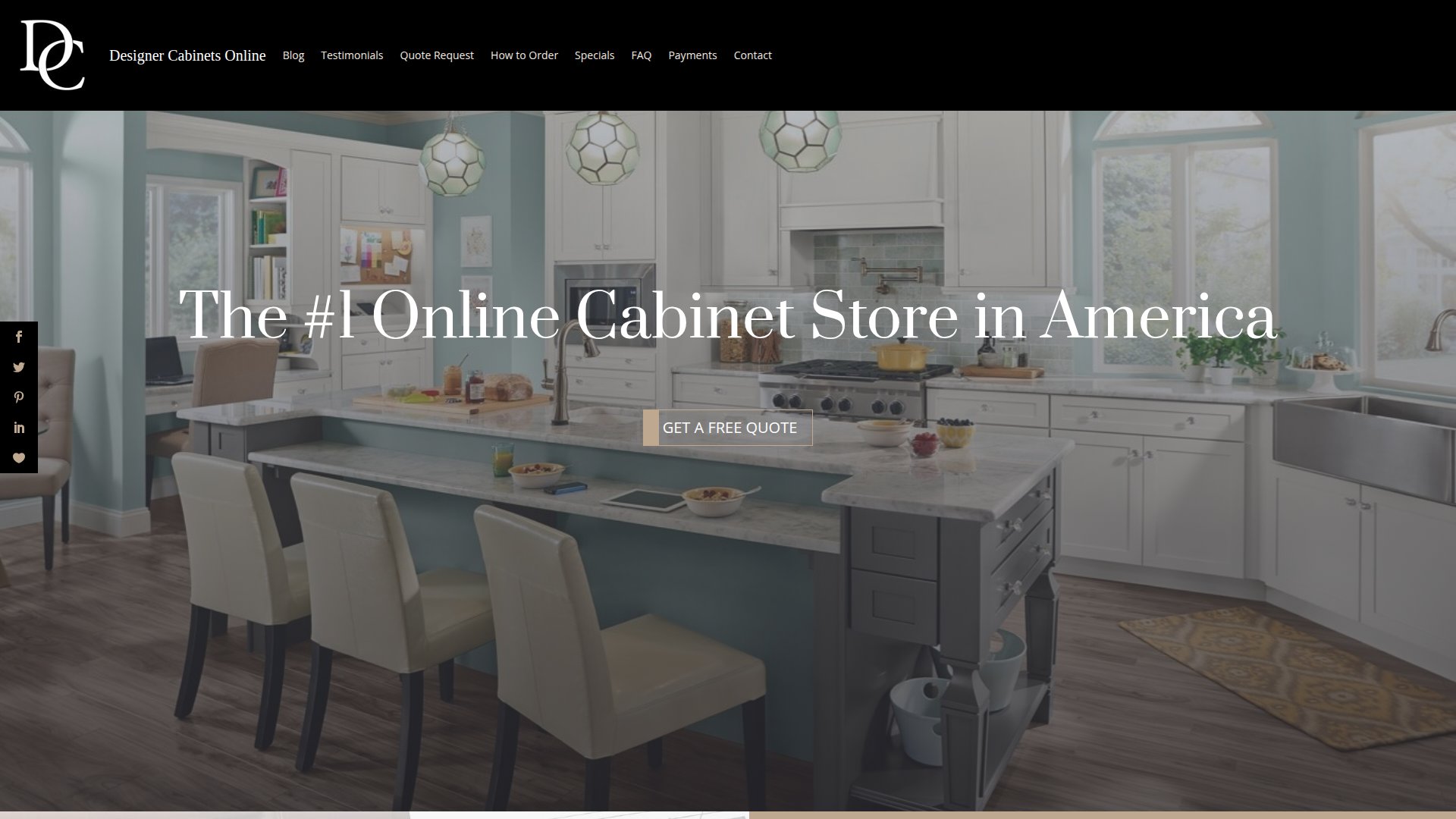 Designer Cabinets Online website screenshot