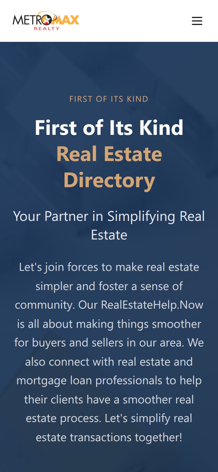 RealEstateHelp.Now Mobile View