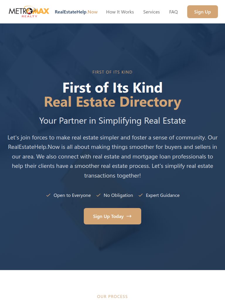 RealEstateHelp.Now Tablet View