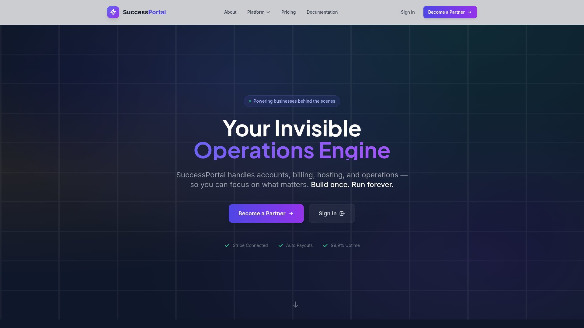 SuccessPortal website screenshot