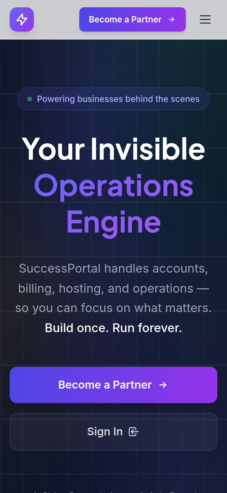 SuccessPortal Mobile View