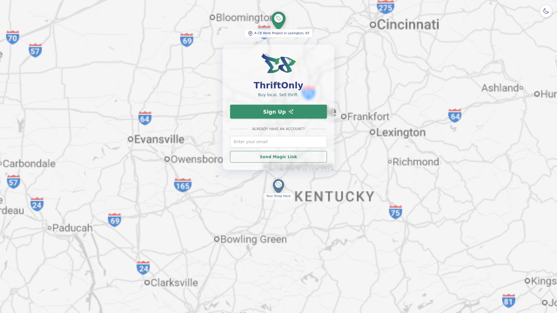 ThriftOnly website screenshot